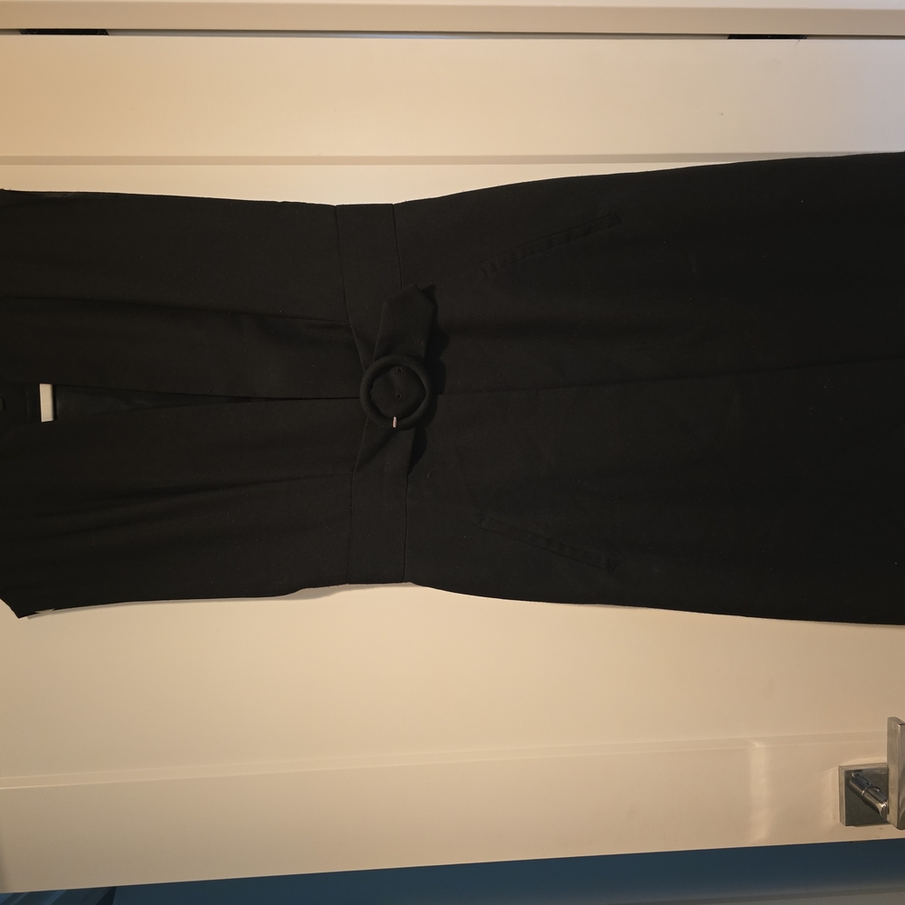 Elegant Black Dress with Belt